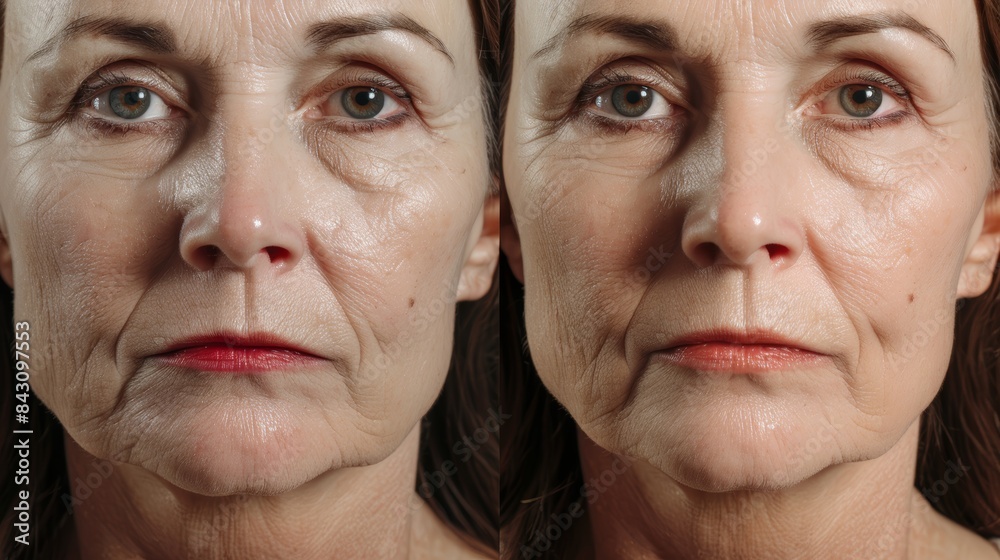 Before and After Nasolabial Fold Filler Treatment - Smoothing and Filling Effects Comparison Before and After Nasolabial Fold Filler Treatment - Smoothing and Filling Effects Comparison
