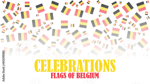 CELEBRATIONS. FLAGS OF BELGIUM.  vector illustration, victory sign, poster, banner, social media post, fully editable EPS file format.