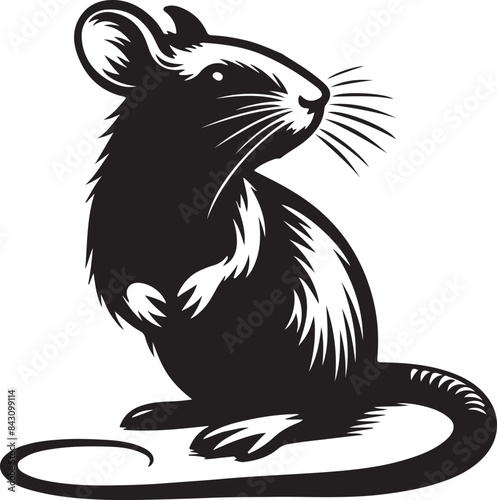 Mouse and rat, isolated mice animals set. Cute rodent characters in different poses on white background, little house pets, simple graphic. Zodiac 