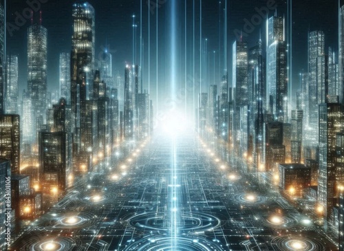 City of the future: image of a high-tech metropolis