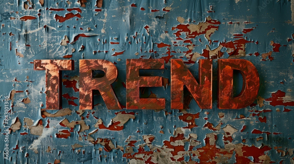 Fototapeta premium Copper Patina Social media trend concept art poster.