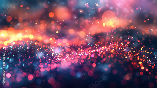 Bokeh lights with a dreamy and festive ambiance create a vibrant background photo
