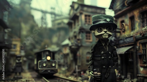 Steampunk Claymation Figure in Vintage City