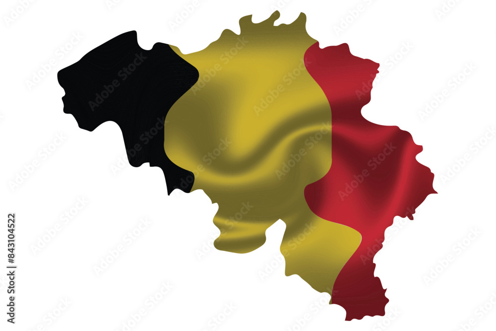 3D Vector Wavy Belgian Flag isolated on a white background. banner, poster, background. Fully editable EPS file. 3D Vector Wavy Belgian Flag isolated on a white background. banner, poster, background. Fully editable EPS file.