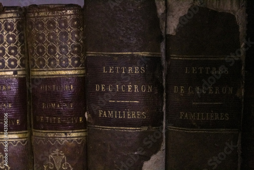 old books on the shelf