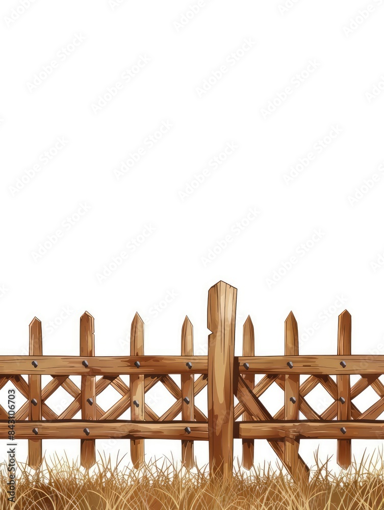 Wooden Fence with Grass Wooden Fence with Grass