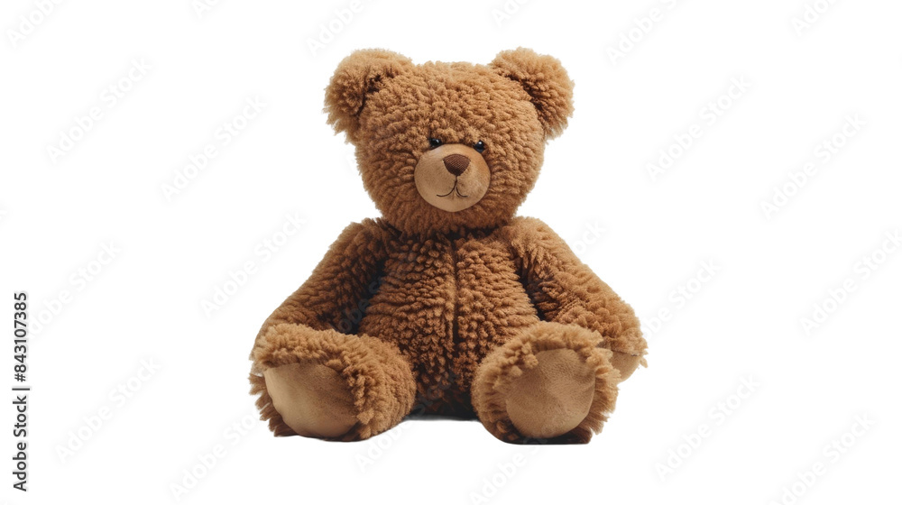 Adorable Fluffy Teddy Bear with Round Ears and Plush Fur on Transparent Background Adorable Fluffy Teddy Bear with Round Ears and Plush Fur on Transparent Background
