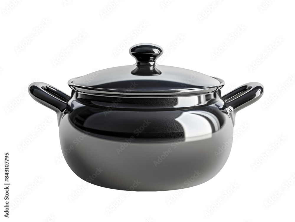 Elegant Black Enamel Cooking Pot with Lid and Side Handles Elegant Black Enamel Cooking Pot with Lid and Side Handles