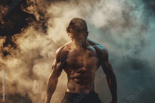 Muscular Man Emerging from the Smoke © Steven