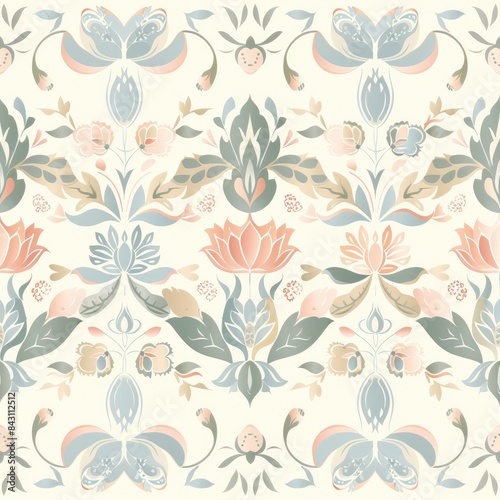 Delicate Floral Pattern in Pastel Tones