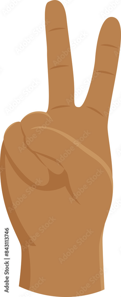 Obraz premium Hand making a two-finger gesture illustration design