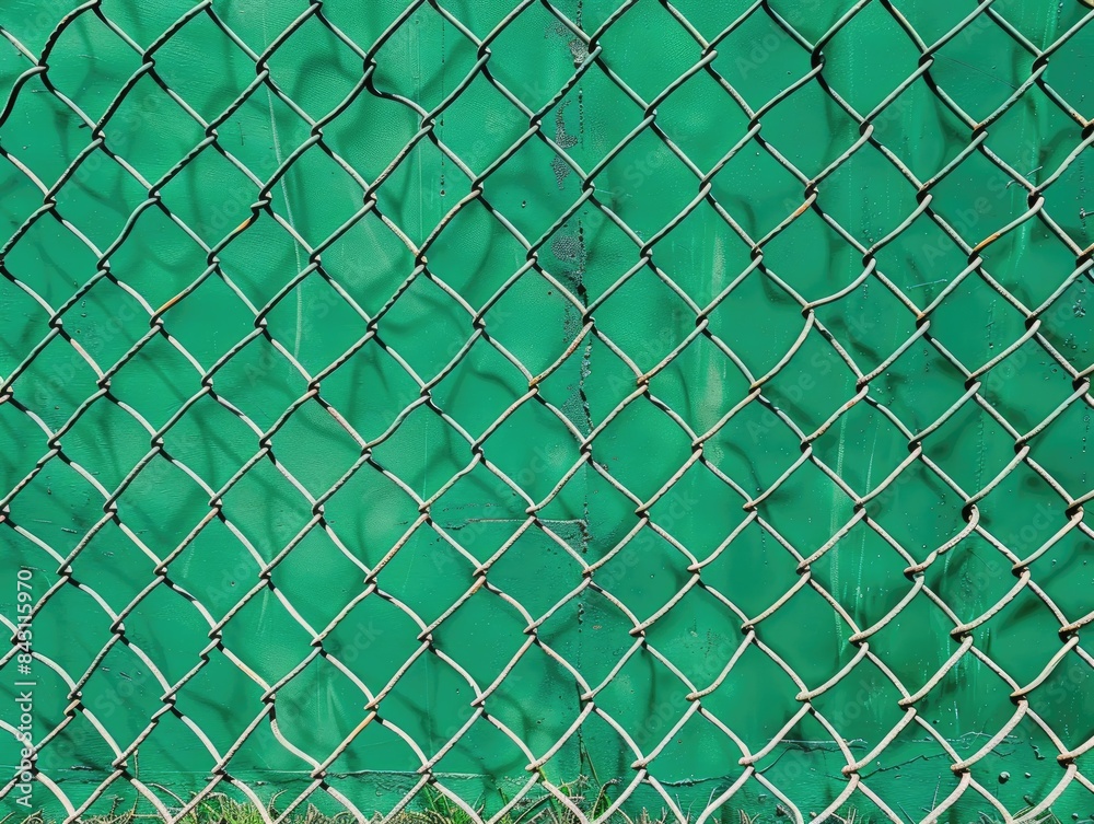 Fototapeta premium Green Chain Link Fence Texture