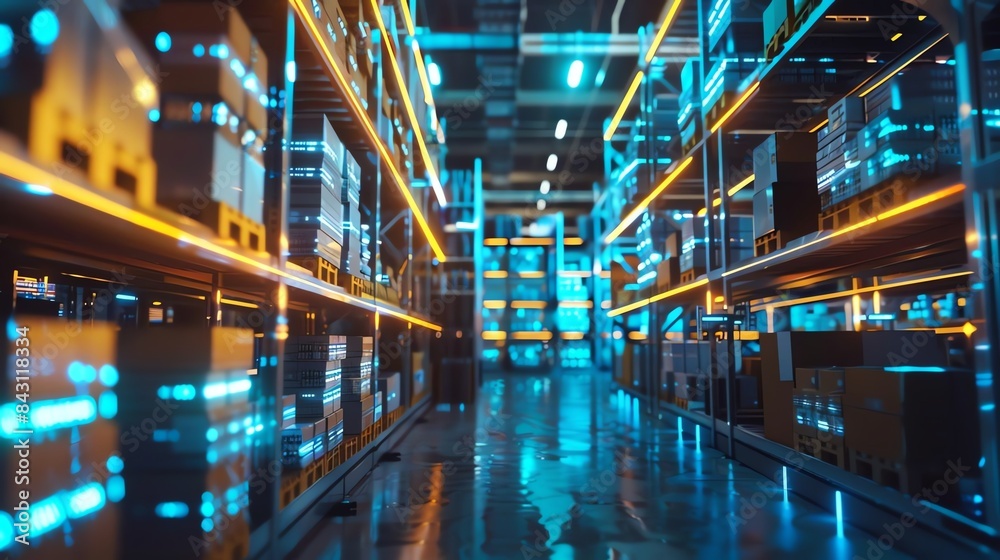 AI system managing warehouse inventory, automated logistics AI system managing warehouse inventory, automated logistics