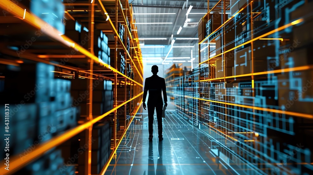 AI system managing warehouse inventory, automated logistics AI system managing warehouse inventory, automated logistics