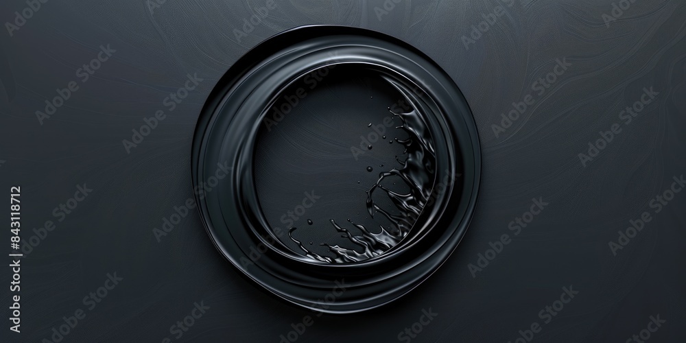 A black oval frame mounted on a black wall, suitable for use as a background or to add some mystery to your design A black oval frame mounted on a black wall, suitable for use as a background or to add some mystery to your design