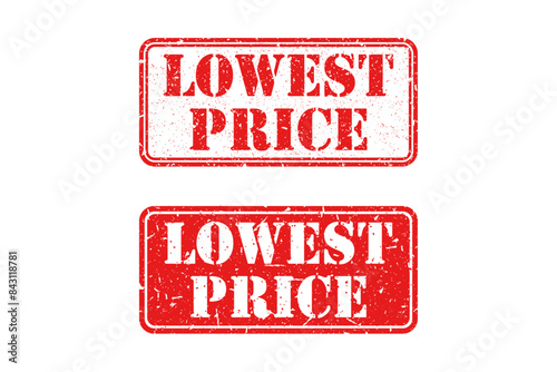 Lowest price red stamp on white background