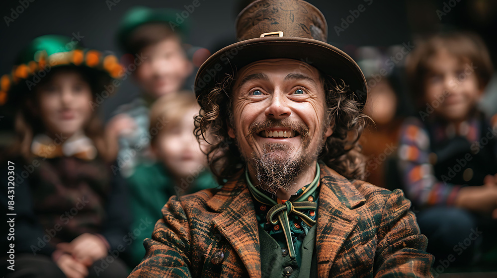 St Patrick's Day themed storytelling performance featuring tales of leprechauns magic St Patrick's Day themed storytelling performance featuring tales of leprechauns magic