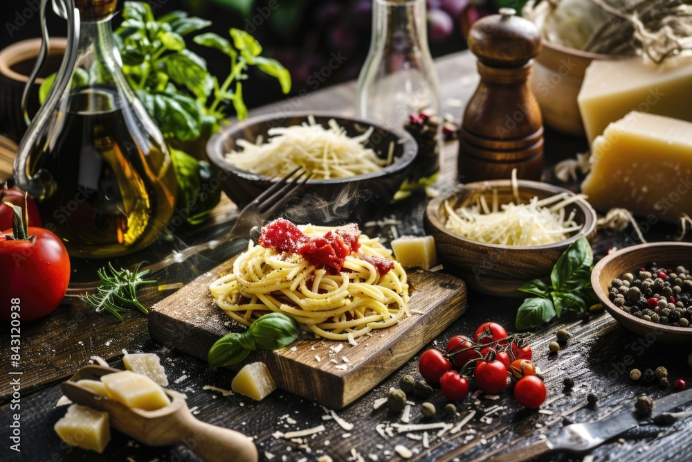 A variety of dishes on display at a food festival or market A variety of dishes on display at a food festival or market