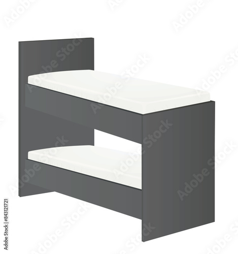 Double wooden bed. vector illustration
