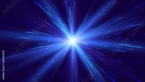 Abstract Vector Explosion. Colorful Light Rays Background. Abstract Shatter Burst. Cosmic Background for Event, Party, Carnival, Celebration, Anniversary. Vector Illustration.