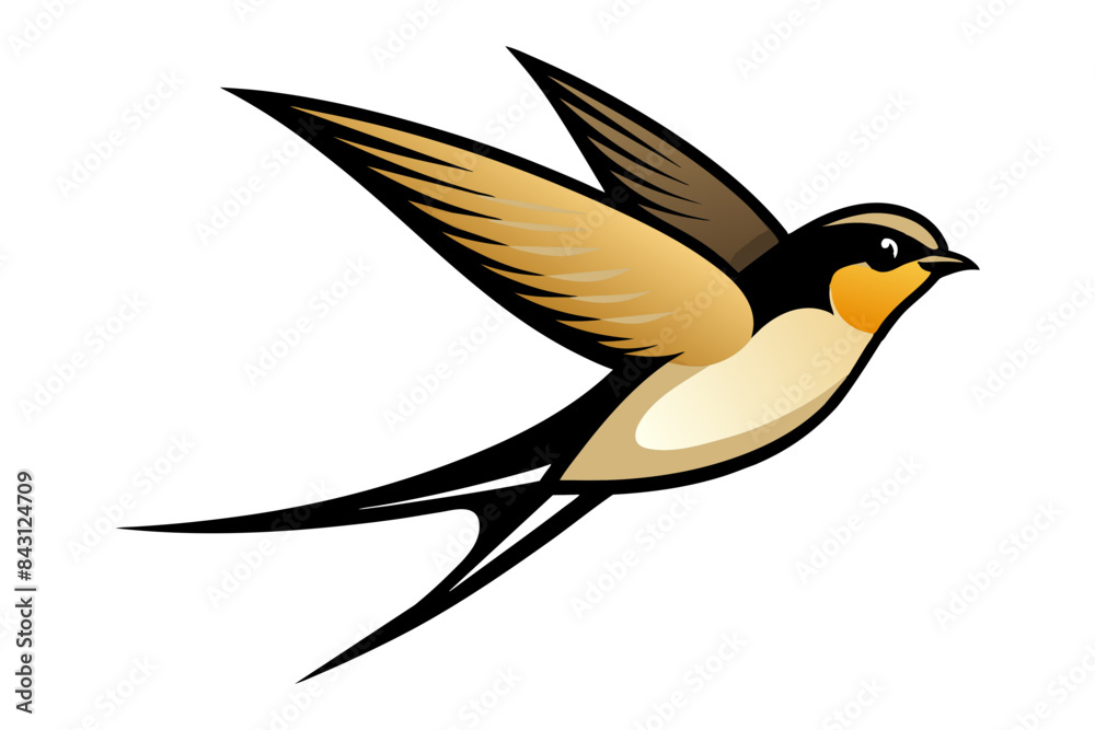 Barn Swallow different style vector illustration line art Barn Swallow different style vector illustration line art