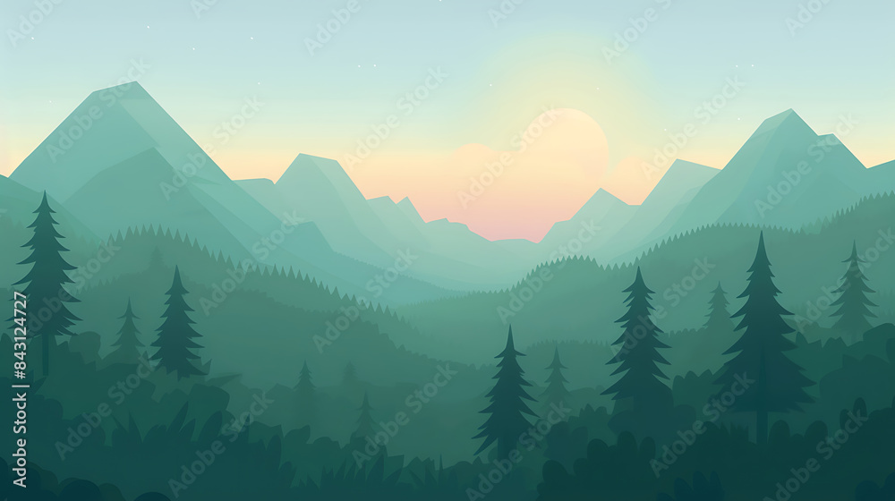 Fototapeta premium flat landscape illustration