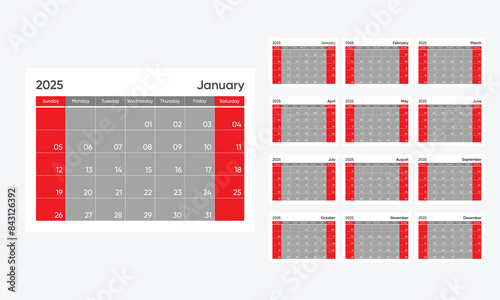 2025 Calendar. desk calendar design 2025. incredible calendar 2025