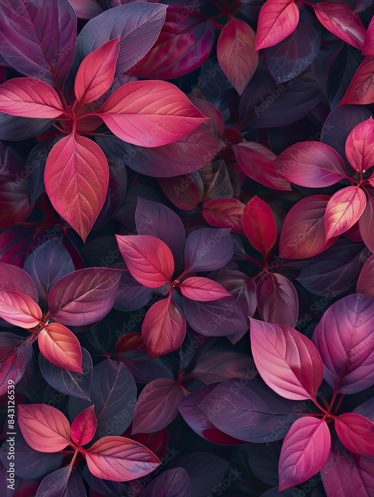 Vibrant crimson foliage making bold statements in modern decor, adding a pop of color and visual interest, ideal for contemporary interiors.