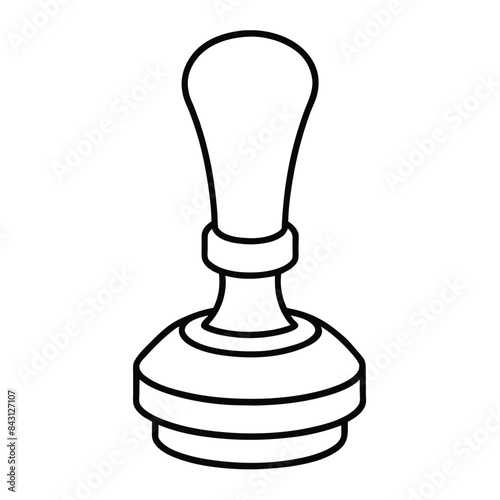 Vector illustration of a coffee tamper, essential tool for tamping ground coffee