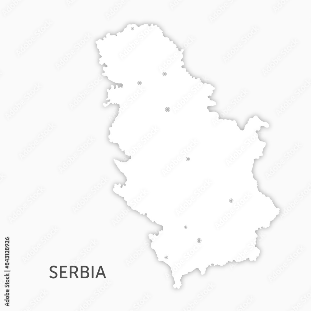 High quality white map Serbia paper cut High quality white map Serbia paper cut