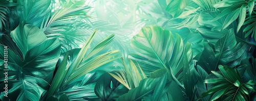 Lush and Tropical Visual Experience with Emerald and Turquoise Gradient