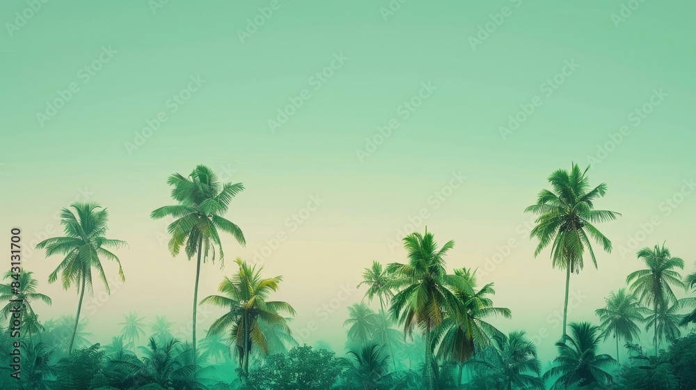 Lush Tropical Landscape with Vibrant Emerald and Turquoise Gradients Lush Tropical Landscape with Vibrant Emerald and Turquoise Gradients