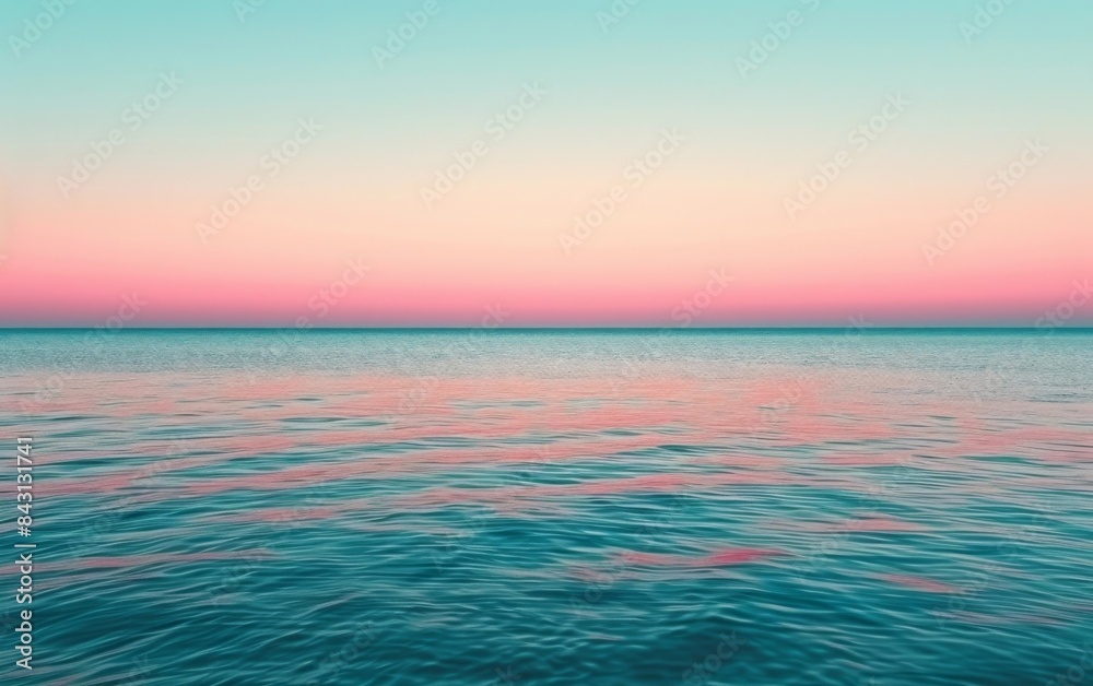 Obraz premium Serene Pastel Gradient Blending Across the Tranquil Ocean Horizon