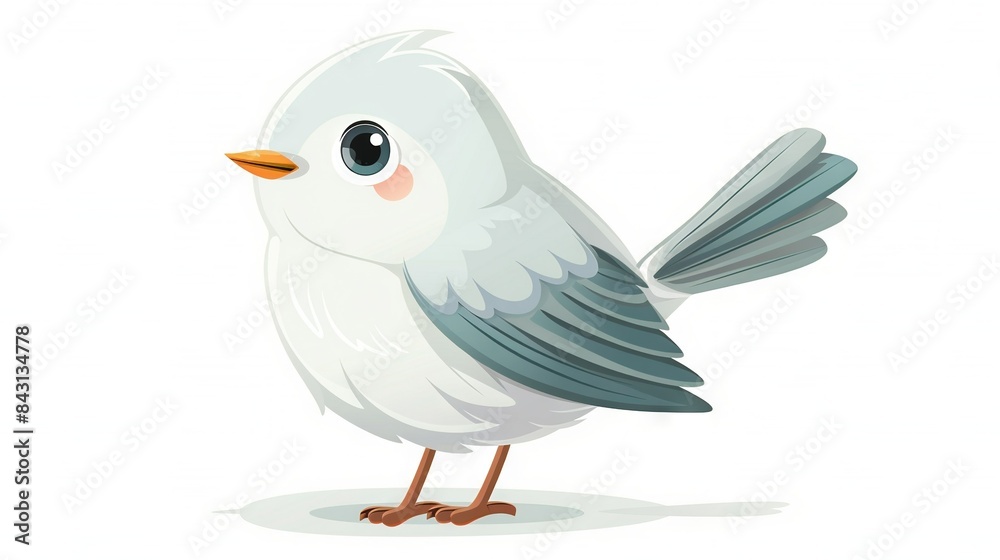 A white bird perched on one leg, facing the camera with a grin A white bird perched on one leg, facing the camera with a grin