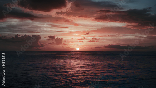 professional Sunset shot behind the sea 