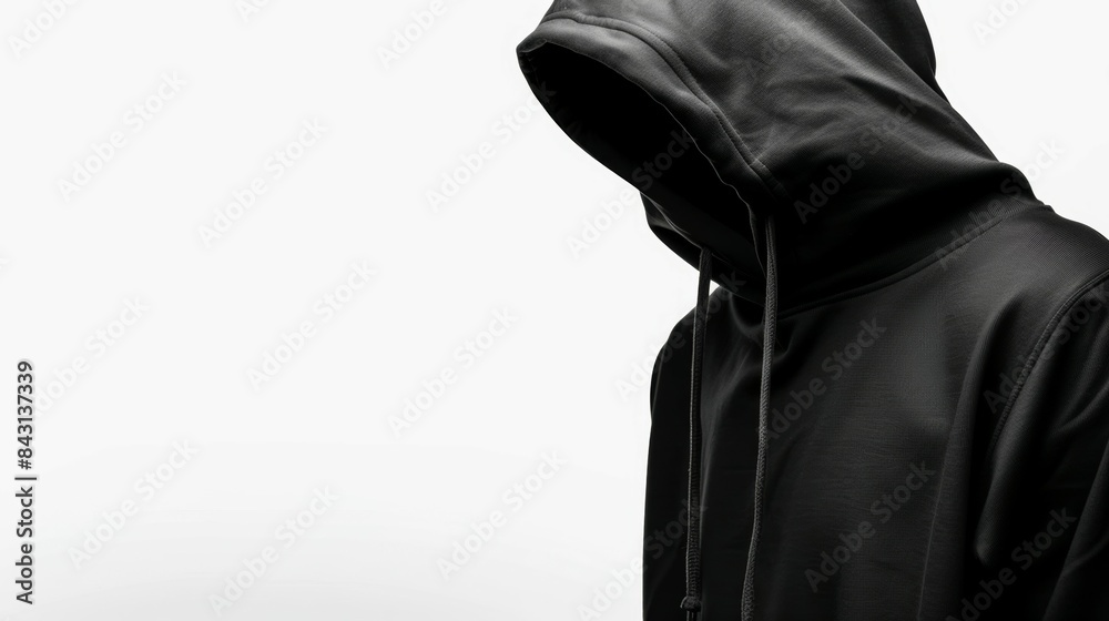 Mock-up hoodie with hood, blank for design. Merchandise advertising. Background with copy space
