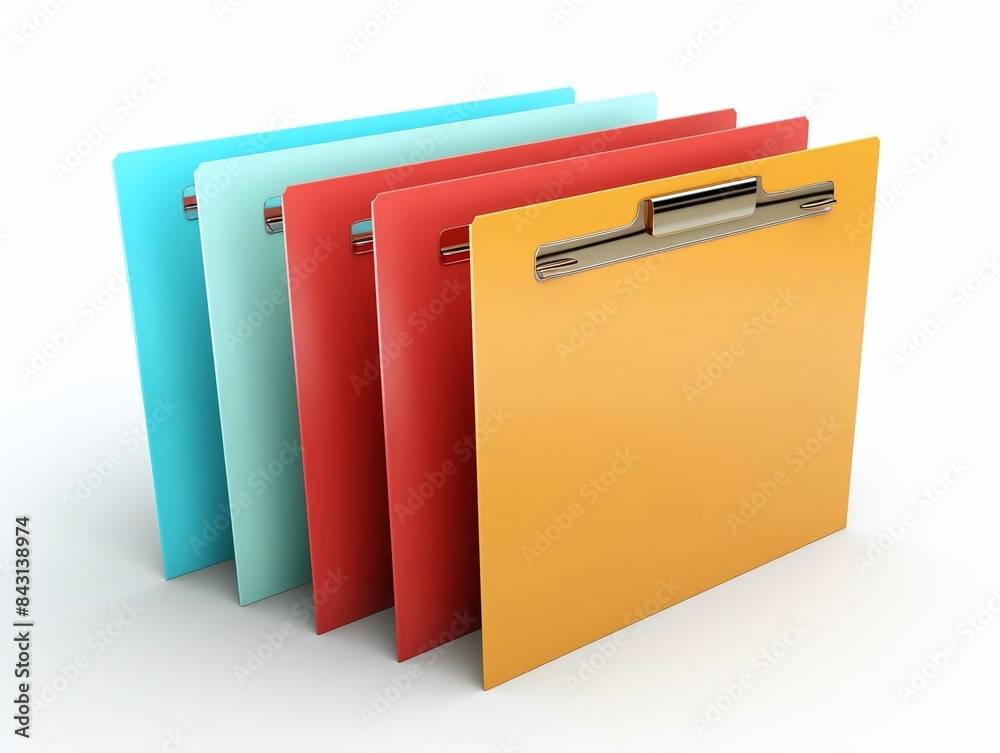 Folders, isolate on white background, dicut PNG style Folders, isolate on white background, dicut PNG style