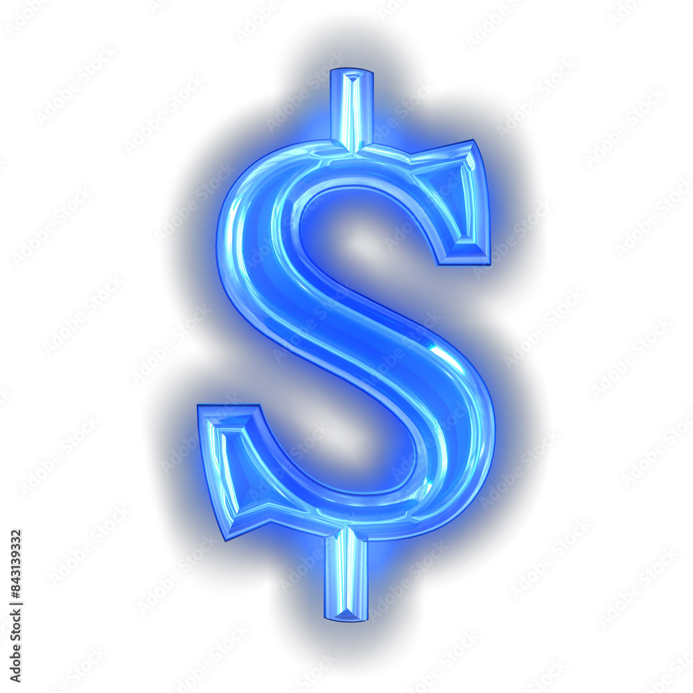 Luminous blue chamfered symbol Luminous blue chamfered symbol