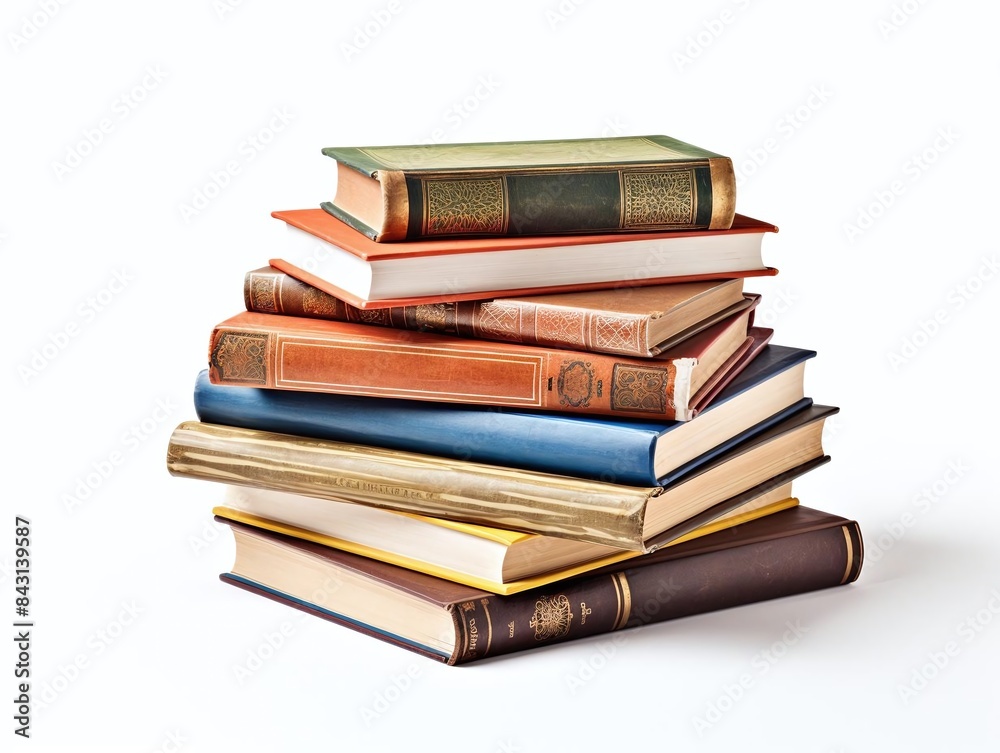 Textbooks, isolate on white background, dicut PNG style Textbooks, isolate on white background, dicut PNG style