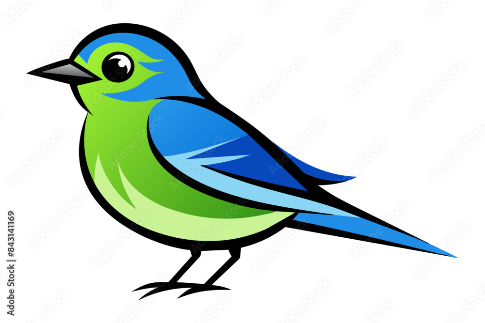 Obraz premium Eastern Bluebird different style vector illustration line art 