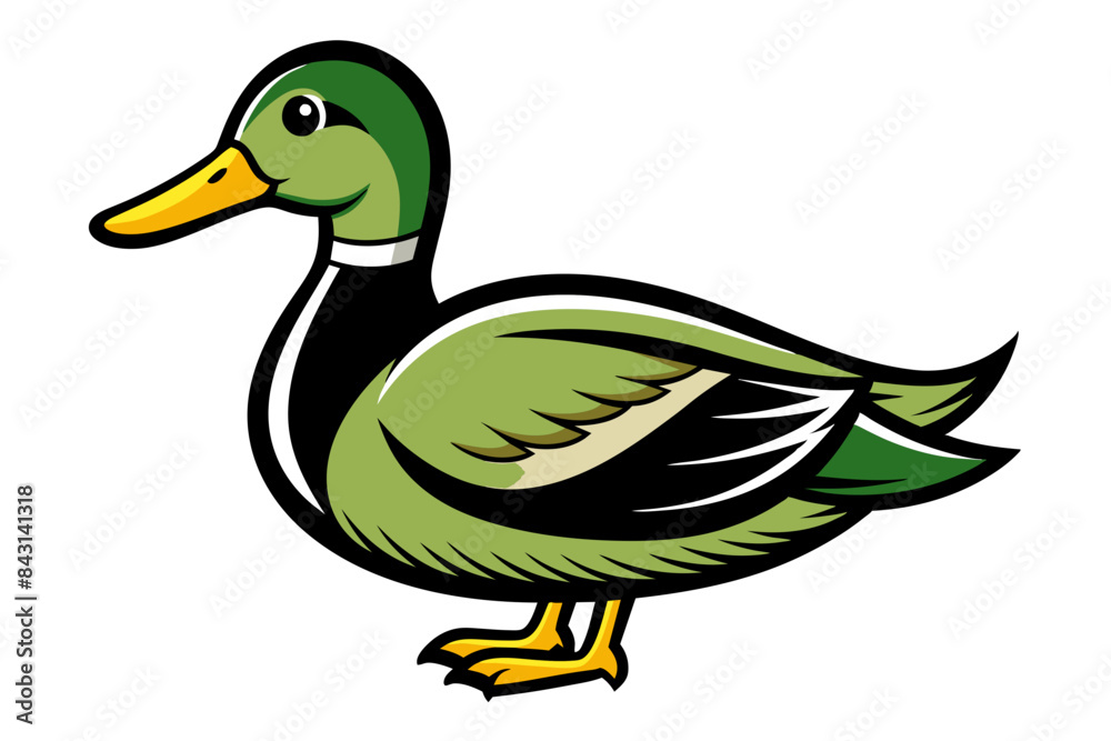 Mallard Duck different style vector illustration line art Mallard Duck different style vector illustration line art