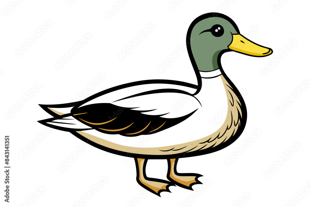Mallard Duck different style vector illustration line art Mallard Duck different style vector illustration line art