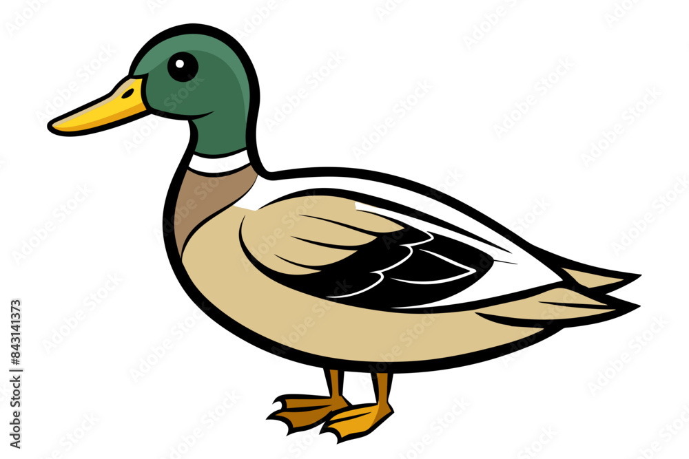 Mallard Duck different style vector illustration line art Mallard Duck different style vector illustration line art
