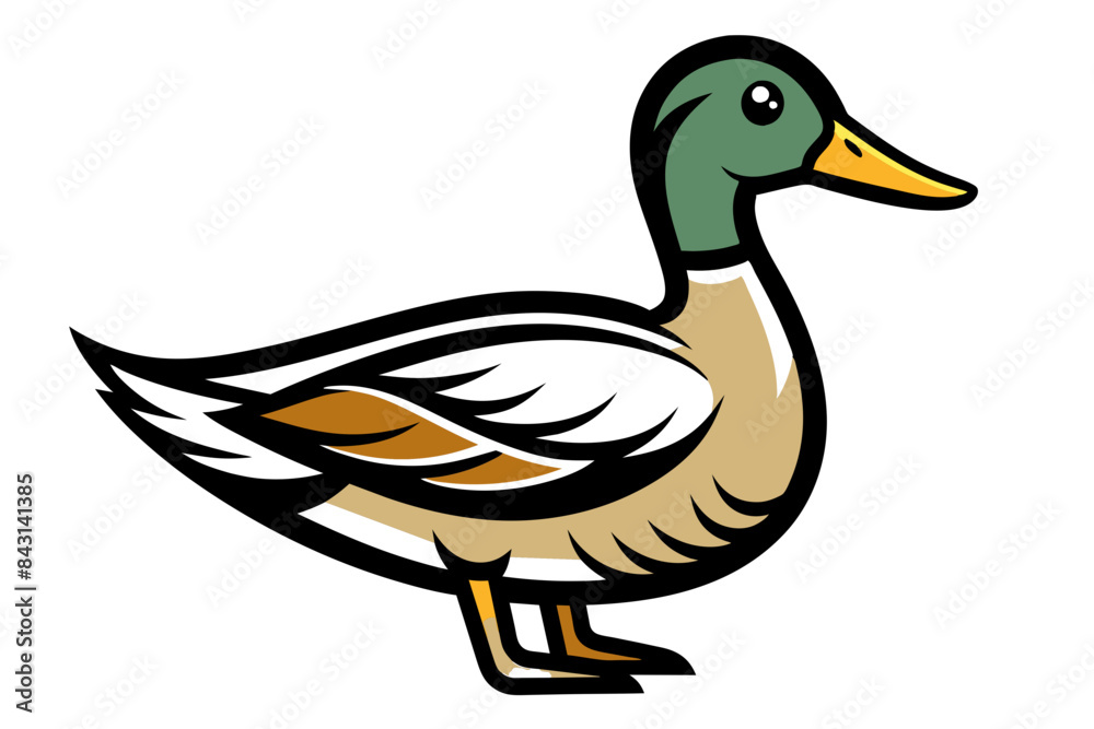 Mallard Duck different style vector illustration line art Mallard Duck different style vector illustration line art