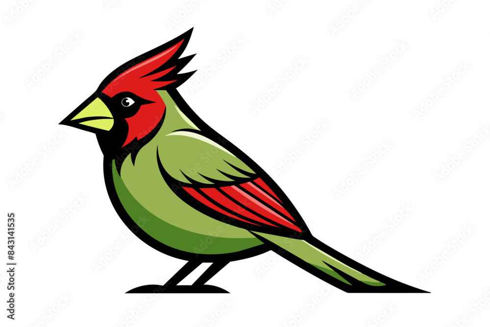 Northern Cardinal different style vector illustration line art Northern Cardinal different style vector illustration line art