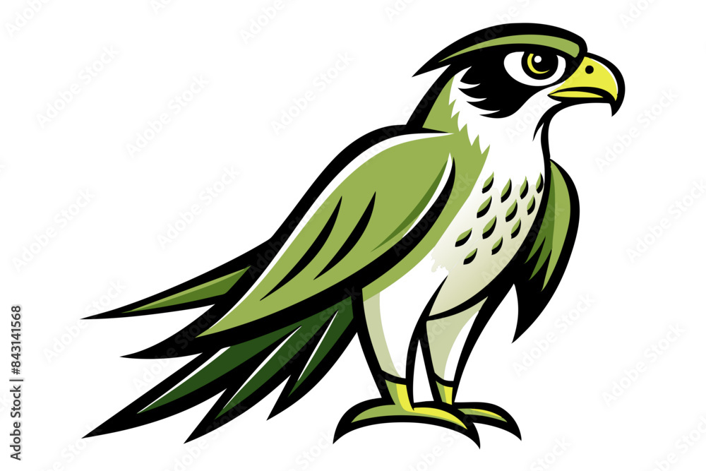 Obraz premium Red-tailed Hawk different style vector illustration line art