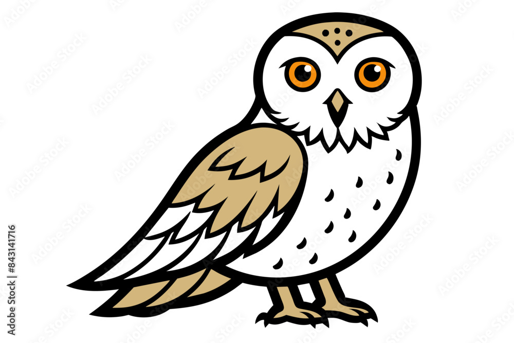 Snowy Owl different style vector illustration line art Snowy Owl different style vector illustration line art