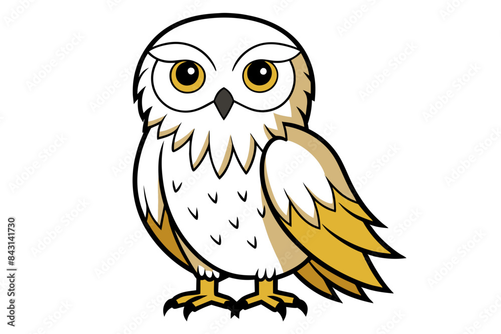 Snowy Owl different style vector illustration line art Snowy Owl different style vector illustration line art