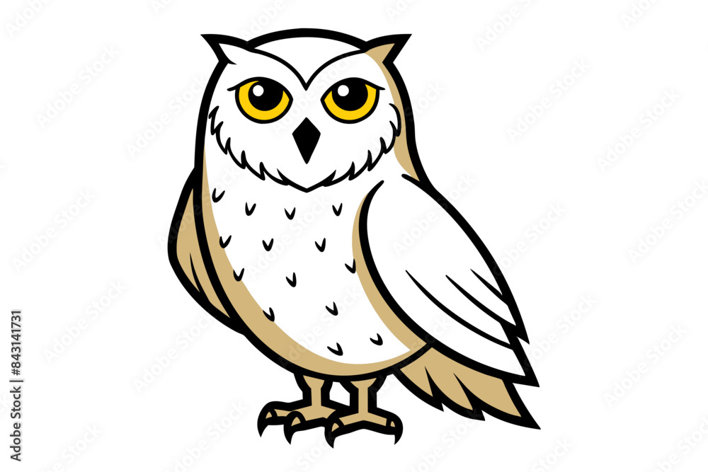 Snowy Owl different style vector illustration line art Snowy Owl different style vector illustration line art