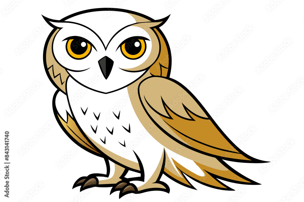 Snowy Owl different style vector illustration line art Snowy Owl different style vector illustration line art